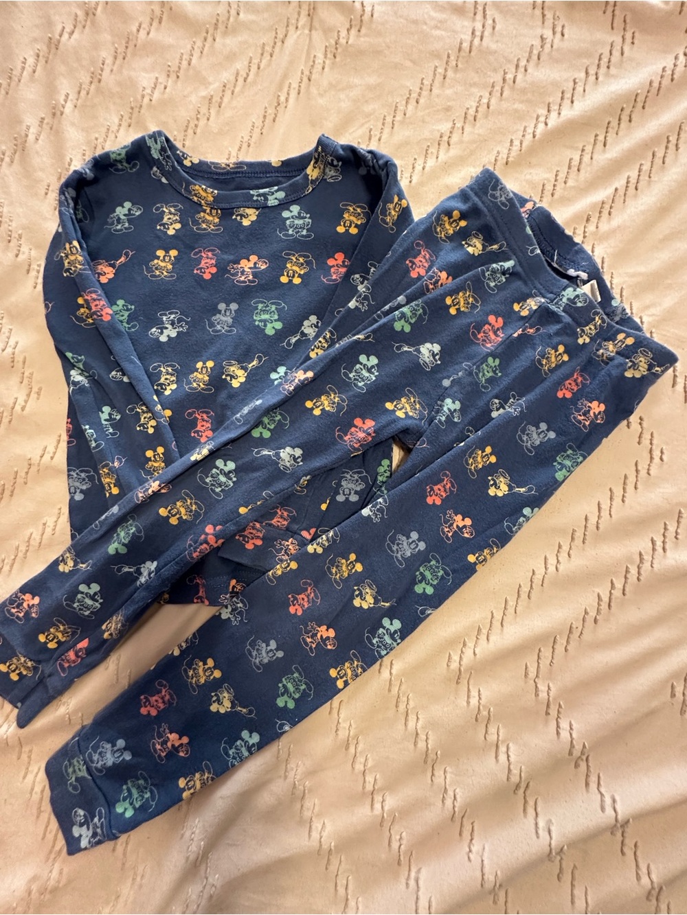 GAP Navy Toddler Mickey Mouse Allover Graphic Pajama Set